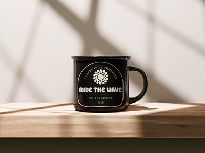 "RIDE THE WAVE" Design for Surf Brand brand identity brand visual branding design graphic design ill illustration logo mug surf surfbrand