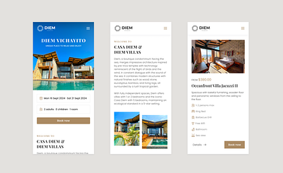 Diem Vichayito Landing UI booking concept design hotel ui