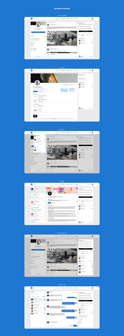 LinkedIn Redesign clean design figma linkedin redesign social media ui ui ux uiux user interface ux