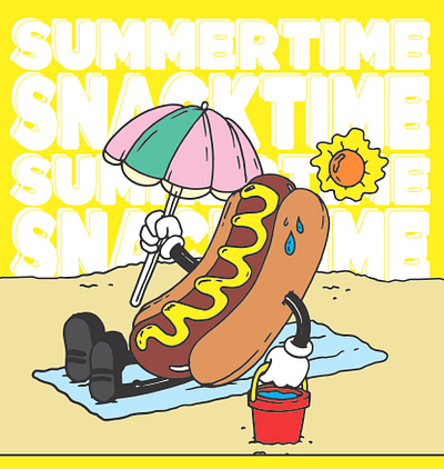 SummerTime SnackTime graphic design illustration logo snack time sticker stickermule summer summer time