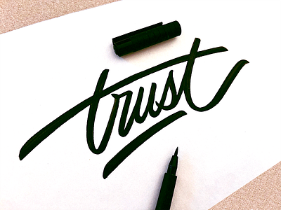 trust branding brushlettering calligraphy custom flow goodtype handtype handwritten identity inspiration lettering logo premium process script sketch trust type visual