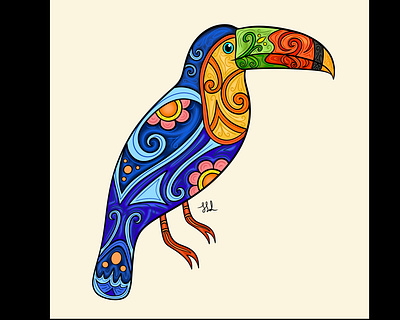 Stylized Toucan art bird design digital illustration drawing illustration painting toucan
