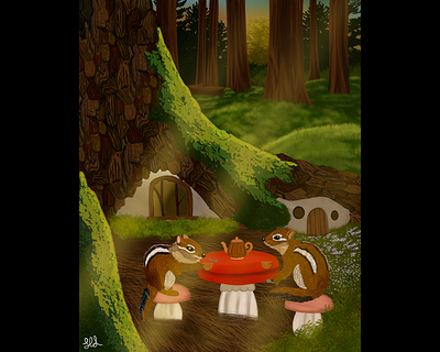 Tea Party animals art design digital illustration drawing illustration painting