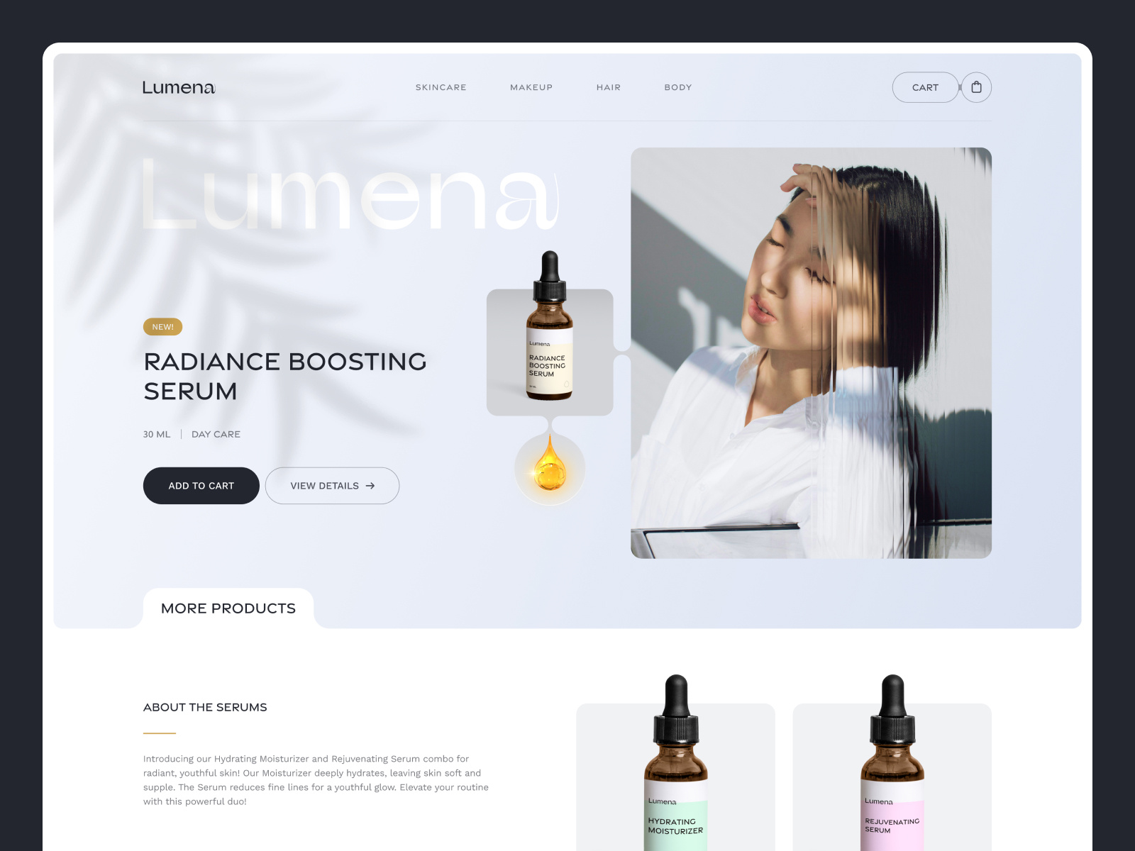 Example of Cosmetic Serum - Landing Page