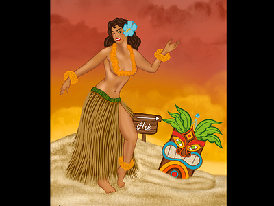 Hula Hell art design digital illustration drawing illustration painting