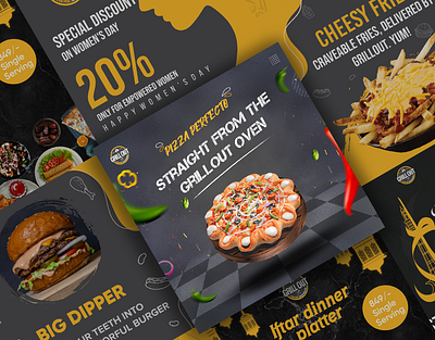 Social media posts for Fast food restaurant. advertisement advertisement design design fast food graphic design instagram post post design resturant social media post