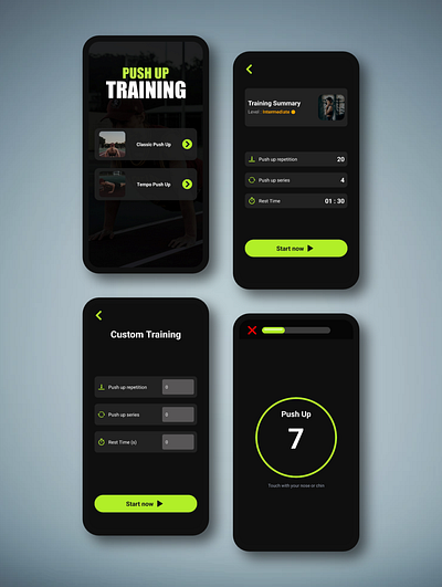 Push-up application adroid app android application design ios app ios application mobile mobile app mobile application mobile design sport application sports app
