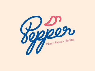 Pepper - italian street food branding curly fast food food gourmet graphic design handwritten italian italic logo logotype pasta pepper piadina pizza recipe restaurant street food typography vegetables