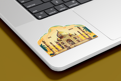 Taj Mahal, India Sticker design graphic design illustration india logo sticker ui