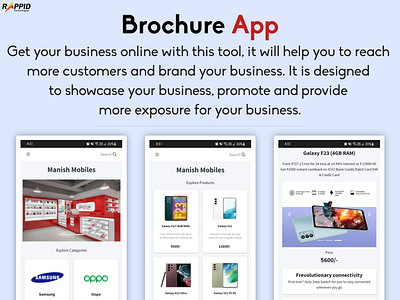 Business Brochure App by Rappid Technologies app branding brochure business software ui