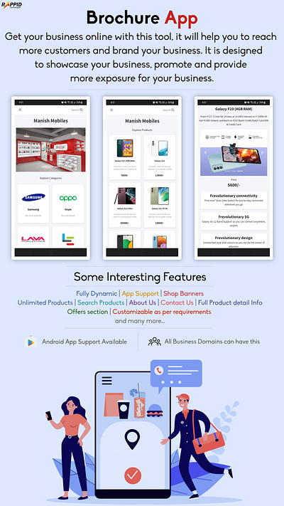 Business Brochure App by Rappid Technologies app branding brochure business software ui