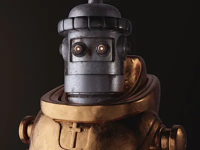 Old monk 3d blender cartoon character concept cyberpunk cyborg illustration monk render robot scifi steampunk