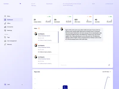 Contrast x Squarebook - web UI for auction management app auction clean dashboard elegant fintech gradient minimal ui ux web app