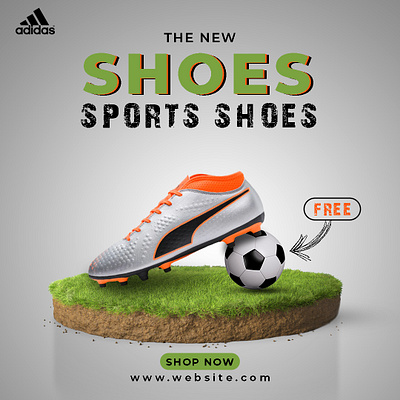 Sports Shoes Banner Design stationary design