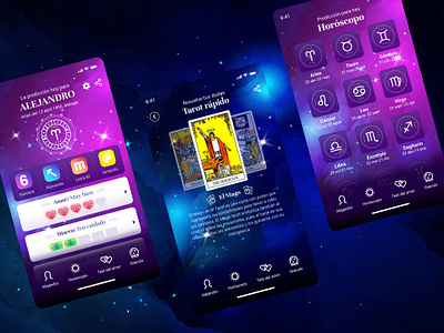 Futura horoscope mobile app UI/UX graphic design ui