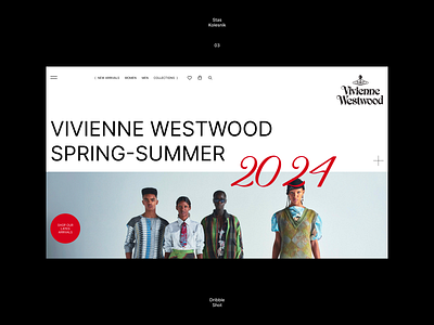 First Screen Design Concept / Vivienne Westwood clothing design layout merch minimalist sales typography ui ux web website