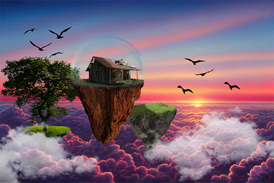 Floating Island 1 graphic design photoshop