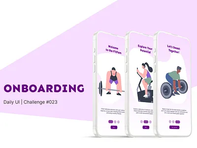 #023 | Onboarding challenge daily ui dailyui gym onboarding simple ui