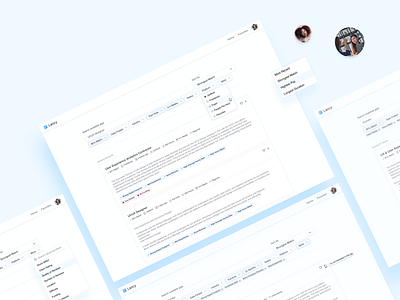 Lancy: Filtered Gig Aggregator blue job board job board design pale blue saas platform software collage ui ui design ui ux ux ux design