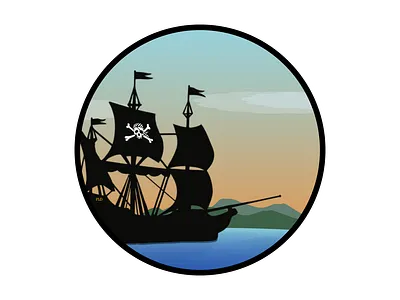 Pirate Ship boat illustration landscape pirate ship ship silhouette tattoo