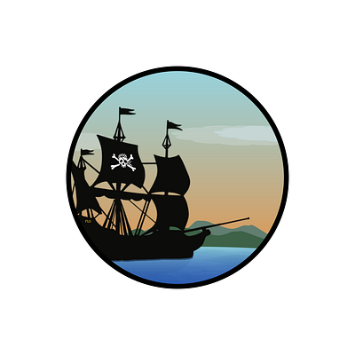 Pirate Ship boat illustration landscape pirate ship ship silhouette tattoo