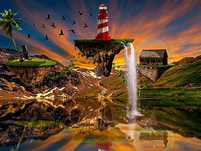Floating Island 2 graphic design photoshop