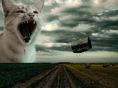 Cat Hole cats graphic design photoshop