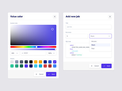 Color picker popup clean design color modal color picker color picker popup color selector design design system modal figma modal popup sql code sql popup ui ui design ux webdesign