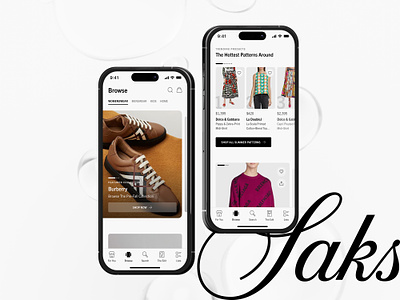 Saks iOS App app carousel clothing commerce fashion fifth avenue graphic design ios iphone list mobile model native saks search shop shopping ui ux womenswear