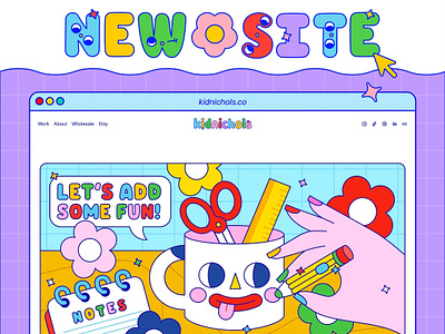 Kidnichols Website Redesign brand design branding case studies character design character illustration colorful cute cute characters design flat fun graphic design illustration illustrator logo texture vector website website redesign website refresh