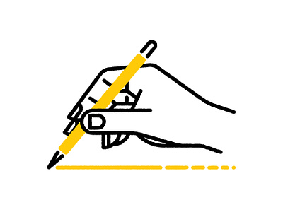 The Pen Is Mightier Than A Sword black chris rooney draw fingers hand illustration ink pen pencil stylus thumb white write writing yellow