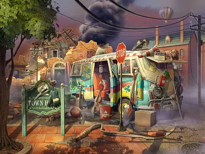 Game scene design ga game illustration scene