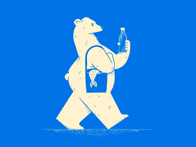 Polar Bear bear blue character climate ice illustration north pole plastic polar bear spot illustration tote bag vector water bottle