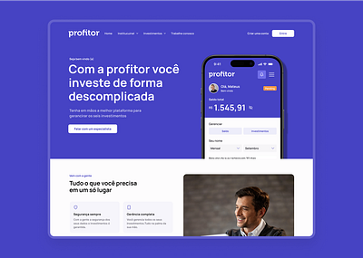 Profitor - Website app cripto design finance interface investiment plataform saas ui website