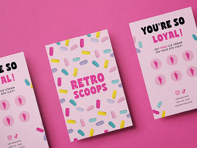 Retro Scoops | Ice Cream Shop Brand Identity Design adobe adobe illustrator brand brand design brand designer brand identity design branding design graphic design ice cream shop illustration logo logo design mockups print print design print layout social media typography vector