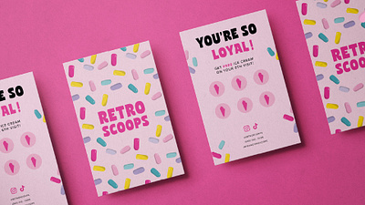 Retro Scoops | Ice Cream Shop Brand Identity Design adobe adobe illustrator brand brand design brand designer brand identity design branding design graphic design ice cream shop illustration logo logo design mockups print print design print layout social media typography vector