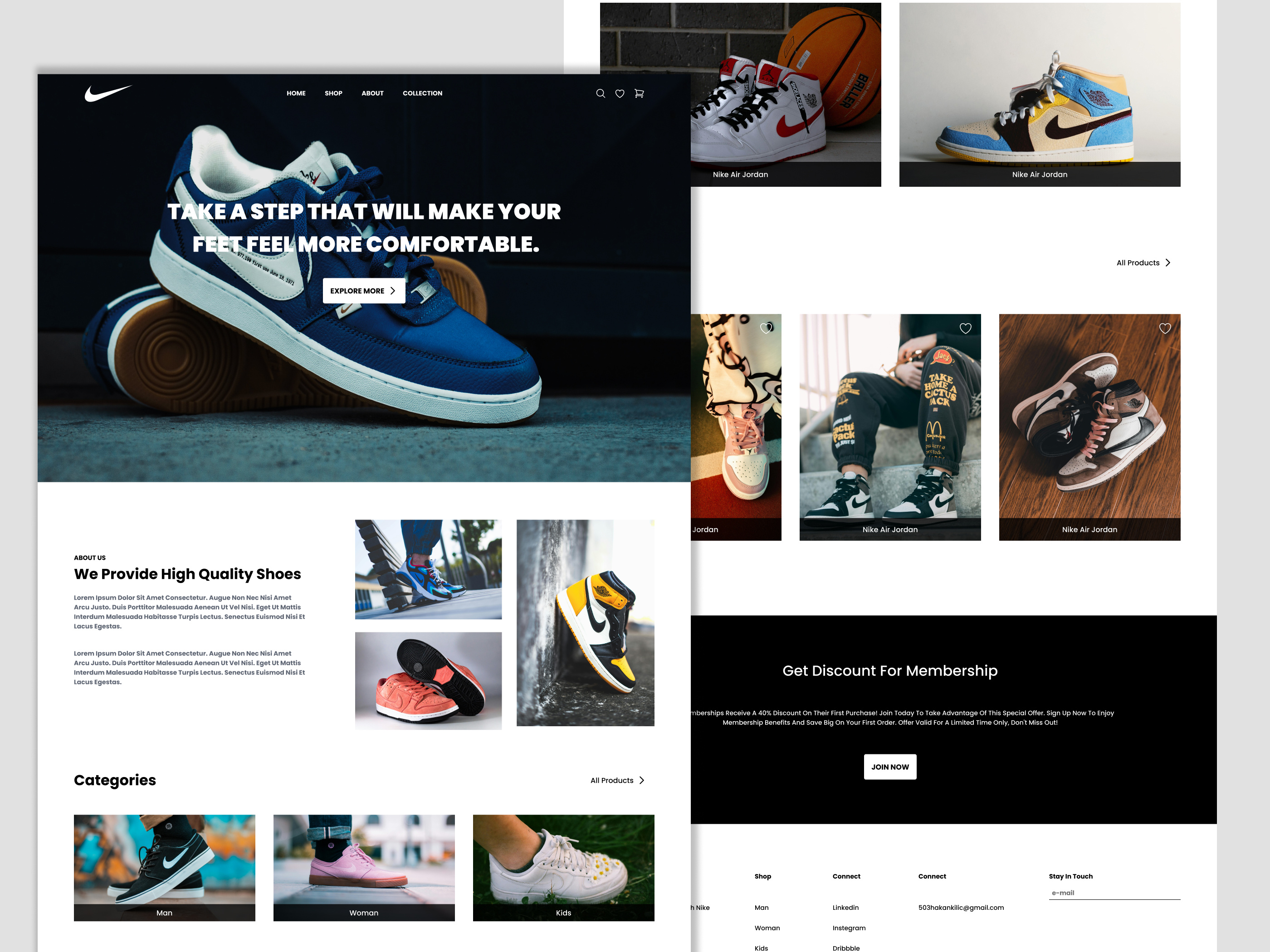 Example of Shoe e-commerce website