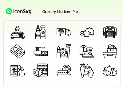 Grocery List Icon Pack icon pack svg svg vector