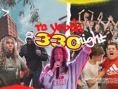 Youth Night chaotic christian church collage design fun grunge jesus photoshop promo service spraypaint teens typography worship youth