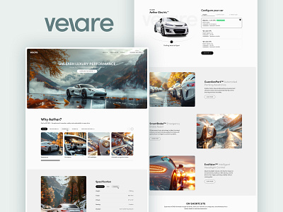 Velare - Landing Page ai automobile brand brand design brand identity car car cofigurator car industry configurator design graphic design logo mid journey minimalistic ui