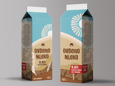 Ljubljanske Mlekarne Label Design - Oat Milk design graphic design illustration label labeldesign labels milk milkdesign oatmilk