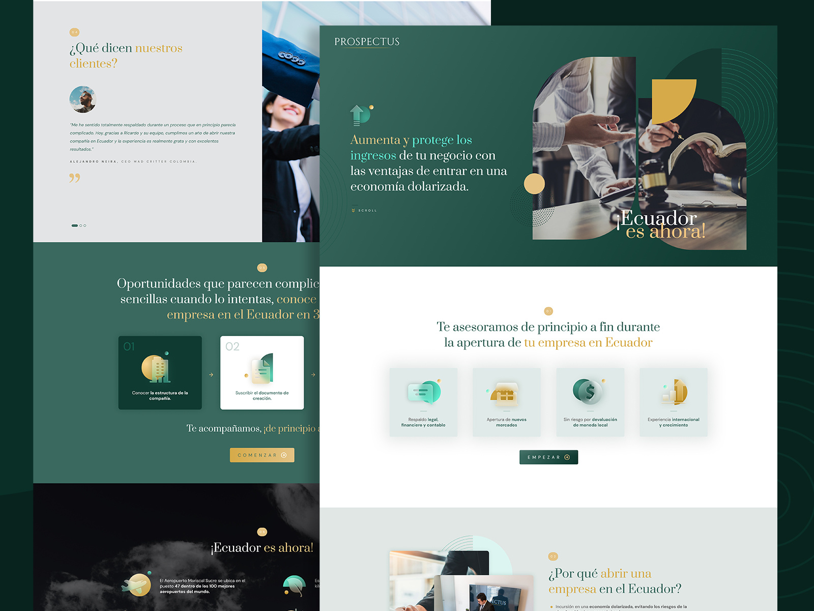 Prospectus Landing business company ecuador figma geometric graphic design home landing landing page marketing site ui web website