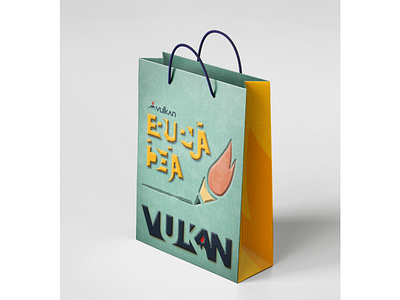 Vulkan Packaging bag design - Bookstore bagdesign book books bookstore design graphic design illustration minimalist packaging packagingbag packagingdesign texture