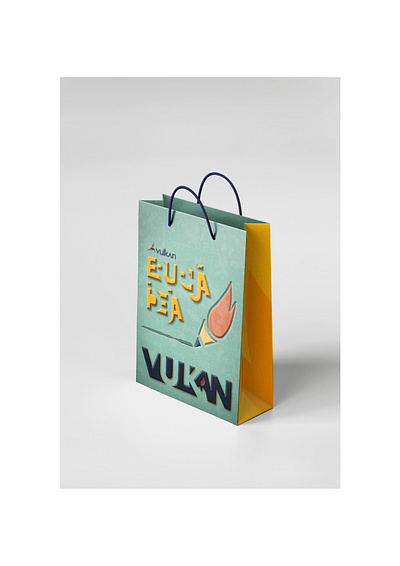 Vulkan Packaging bag design - Bookstore bagdesign book books bookstore design graphic design illustration minimalist packaging packagingbag packagingdesign texture