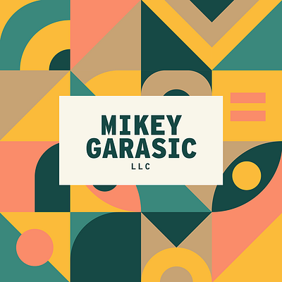 Mikey Garasic LLC Logo abstract bold type clean colorful health coach logo logo design modern modern aztec pattern background simple type