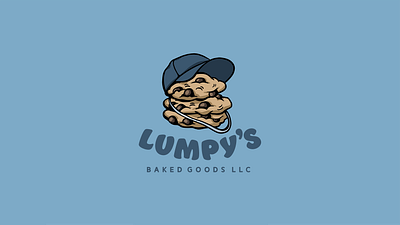 Lumpy's Baked Goods Logo bakery bakery logo blue cookies design drawing fun hand drawn illustrated logo lumpys manly bakery procreate sketchy