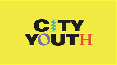 City Youth Logo church logo colorful edgy fun grunge logo design modern serif neon spunky text type typography youth logo