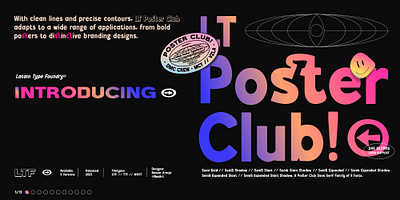 LT POSTER CLUB display font font family graphic design poster club poster design sans serif tipografia typeface typography