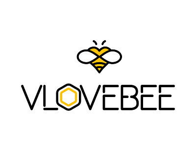 VLoveBee logo design bee graphic design honey honey bee logo logo design love love bee wasp