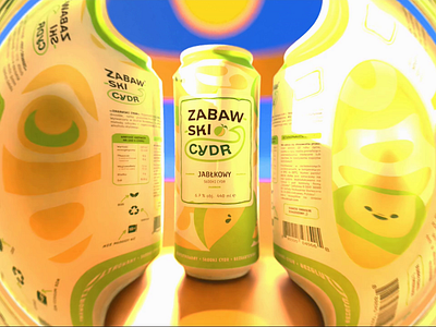 ZABAWSKI CYDR / social media 3d apple beer branding can cider composition craft eco fermentation fun graphic design green jar juice label logo motion graphics